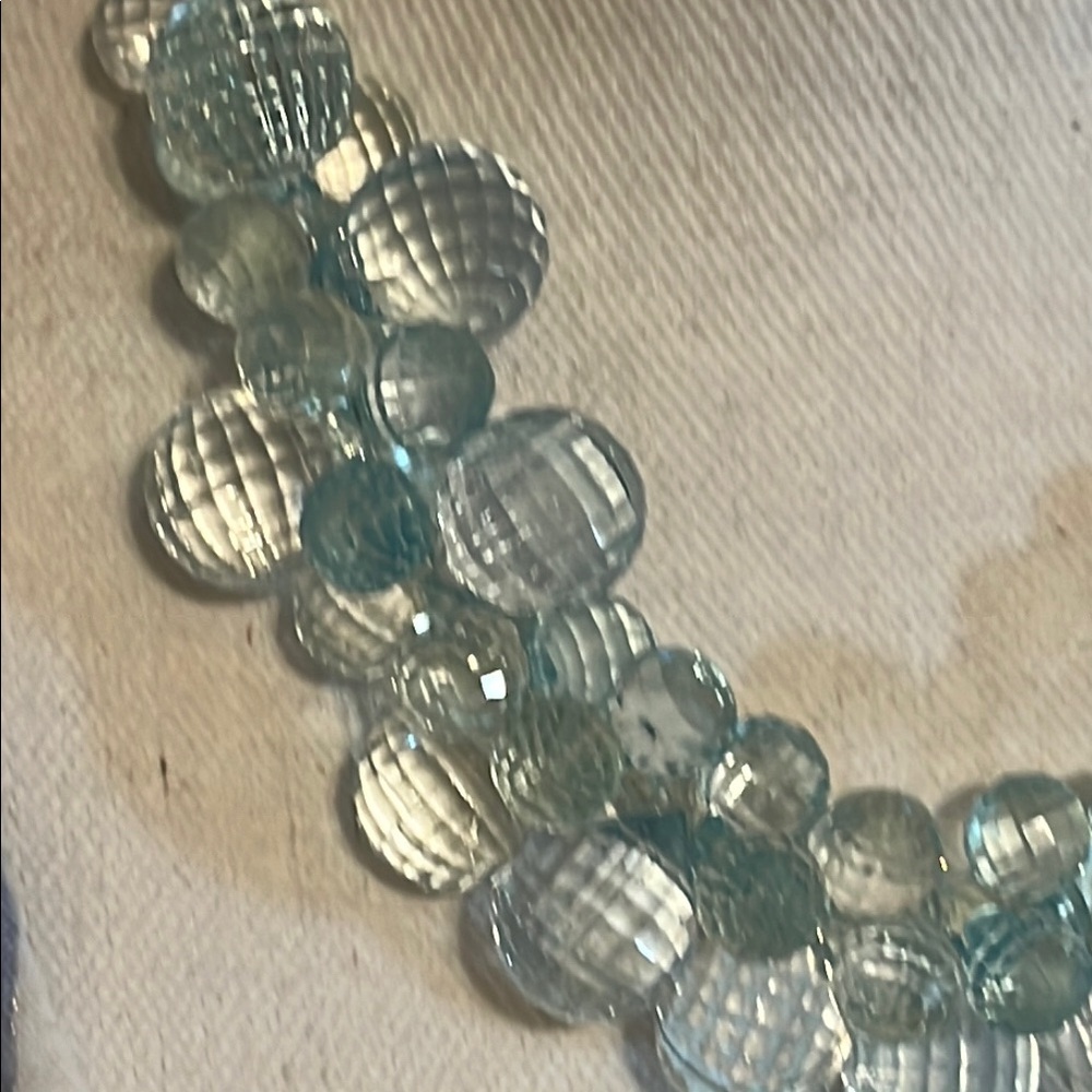 Elegant Blue Beaded Statement Necklace - Picture 2 of 9